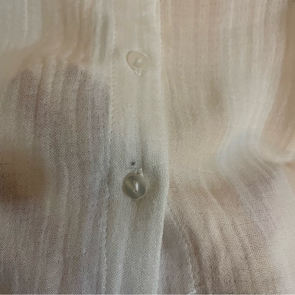 𝅺melissa Neptune Fisher High Low Wide Stripe Split Sleeve Button down Shirt - Picture 8 of 9